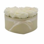 Seifenblumenstrauß Creme 13 Rosen Herz Geschenkbox Duftseife Badeseife