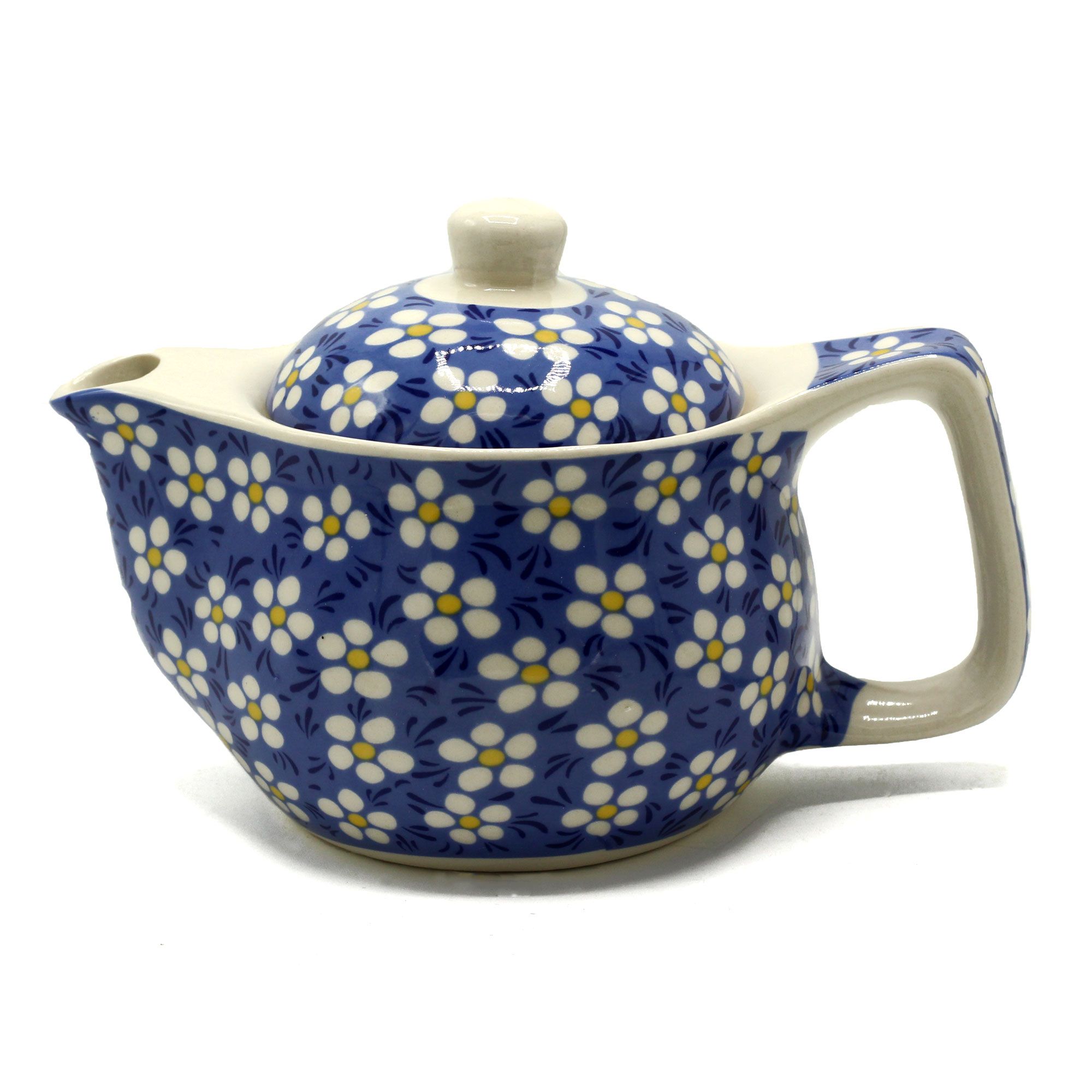 Keramik Teekanne Blaue Gänseblümchen 350 ml.jpg Keramik Teekanne Blaue Gänseblümchen 350 ml