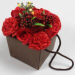 Seifenblumen Bouquet Rote Rose Nelke 200 g Geschenkset