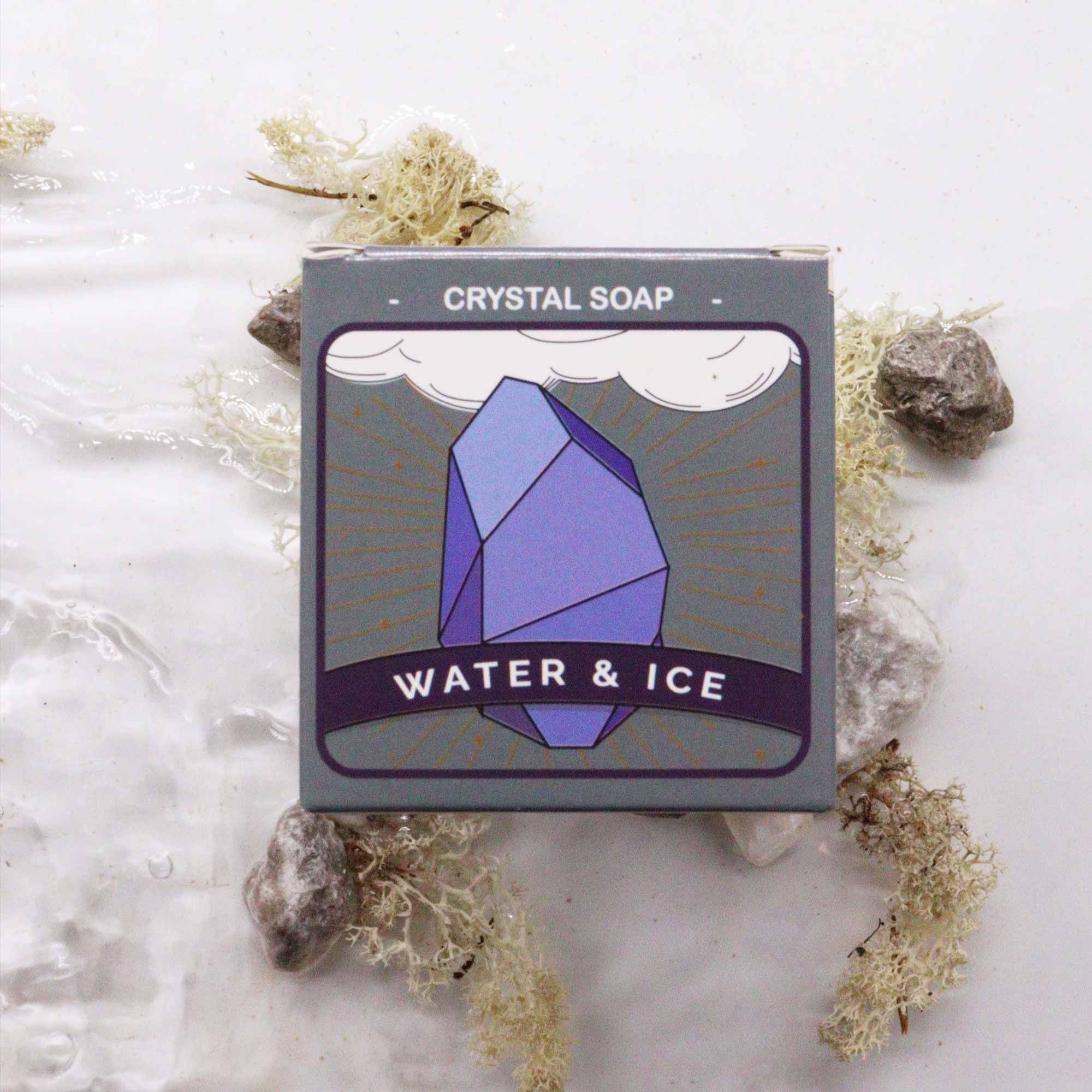 Blaue Kristallseife Wasser 100 g mit Edelstein Handgemachte Naturseife – Crystal Elemental