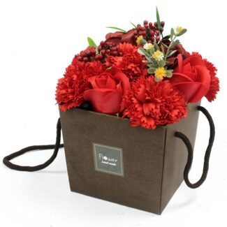 Seifenblumen Bouquet Rote Rose Nelke