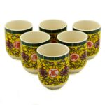Keramik Teetassen Orientalisches Design 6 Stück 190 ml – Honigbee Keramik Teetassen Orientalisches Design 6 Stück 190 ml