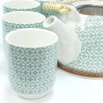 Keramik Teeservice Grünes Mosaik mit Teekanne & 6 Tassen – Honigbee Keramik Teeservice Grünes Mosaik mit Teekanne & 6 Tassen