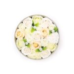 Seifenblumen Geschenkbox Hochzeit Rund Weiß & Elfenbein – Duftseifen Geschenk – Honigbee Seifenblumen Geschenkbox Hochzeit Rund Weiß & Elfenbein