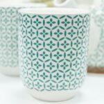 Keramik Teeservice Grünes Mosaik mit Teekanne & 6 Tassen – Honigbee Keramik Teeservice Grünes Mosaik mit Teekanne & 6 Tassen