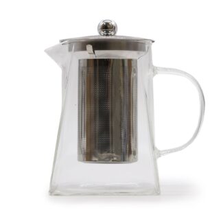 Glas Teekanne mit Glas Teesieb 780 ml Turmform