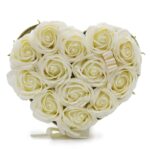 Seifenblumenstrauß Creme 13 Rosen Herz