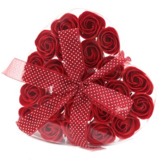 Seifenblumen Herzbox Rote Rosen 24er Set