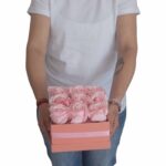 Seifenblumen Rosenstrauß 14 Rosa Rosen Rund – Duftseifen Geschenkbox