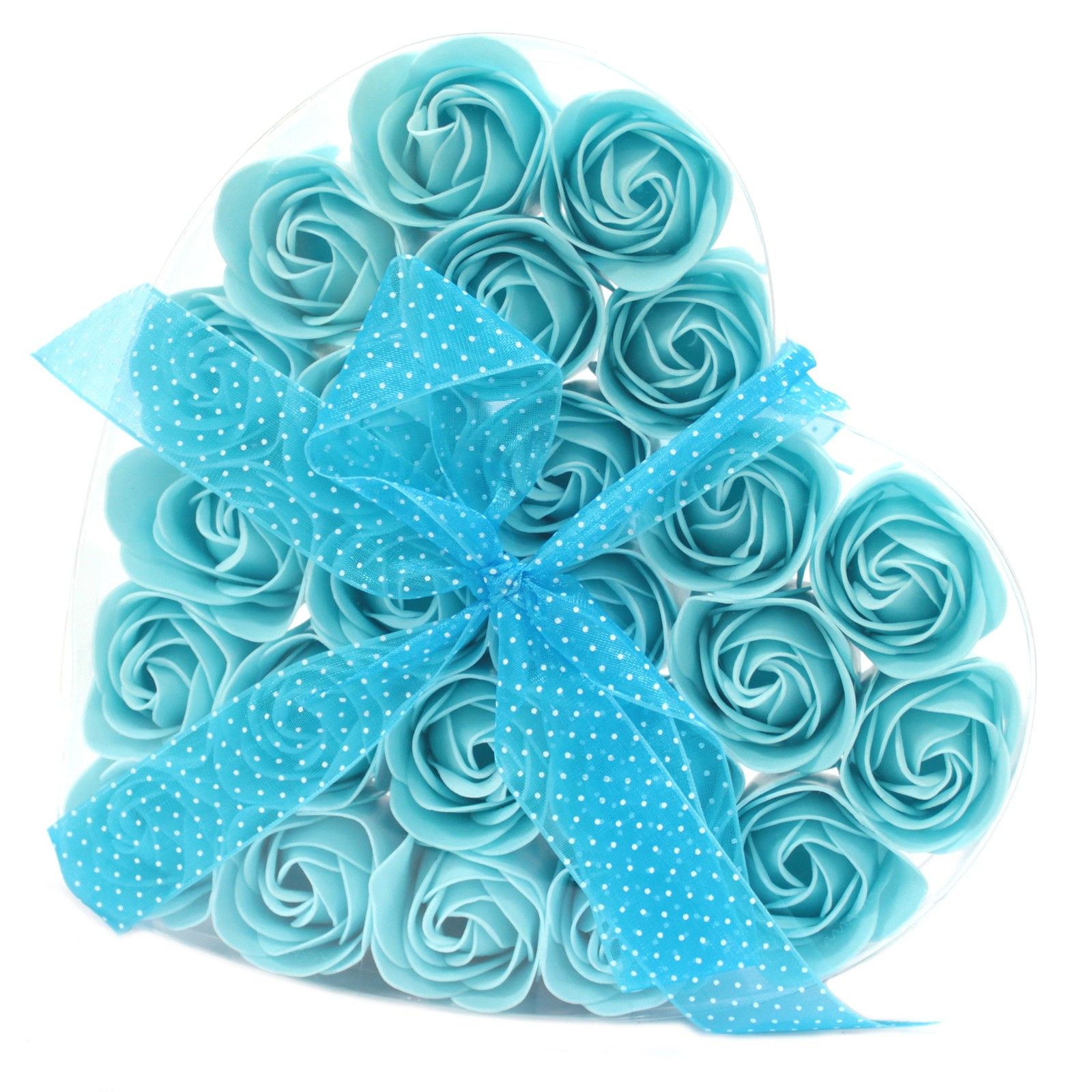 Seifenblumen Herzbox Blaue Rosen 24er Set