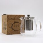 Glas Teekanne mit Edelstahl Teesieb 550 ml Modern – Honigbee Glas Teekanne mit Edelstahl Teesieb 550 ml Modern