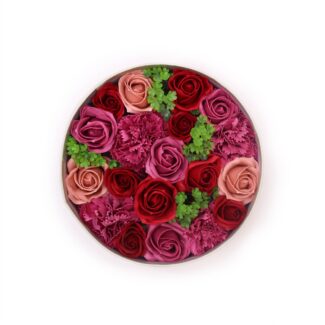 Seifenblumen Geschenkbox Vintage Rosen Rund