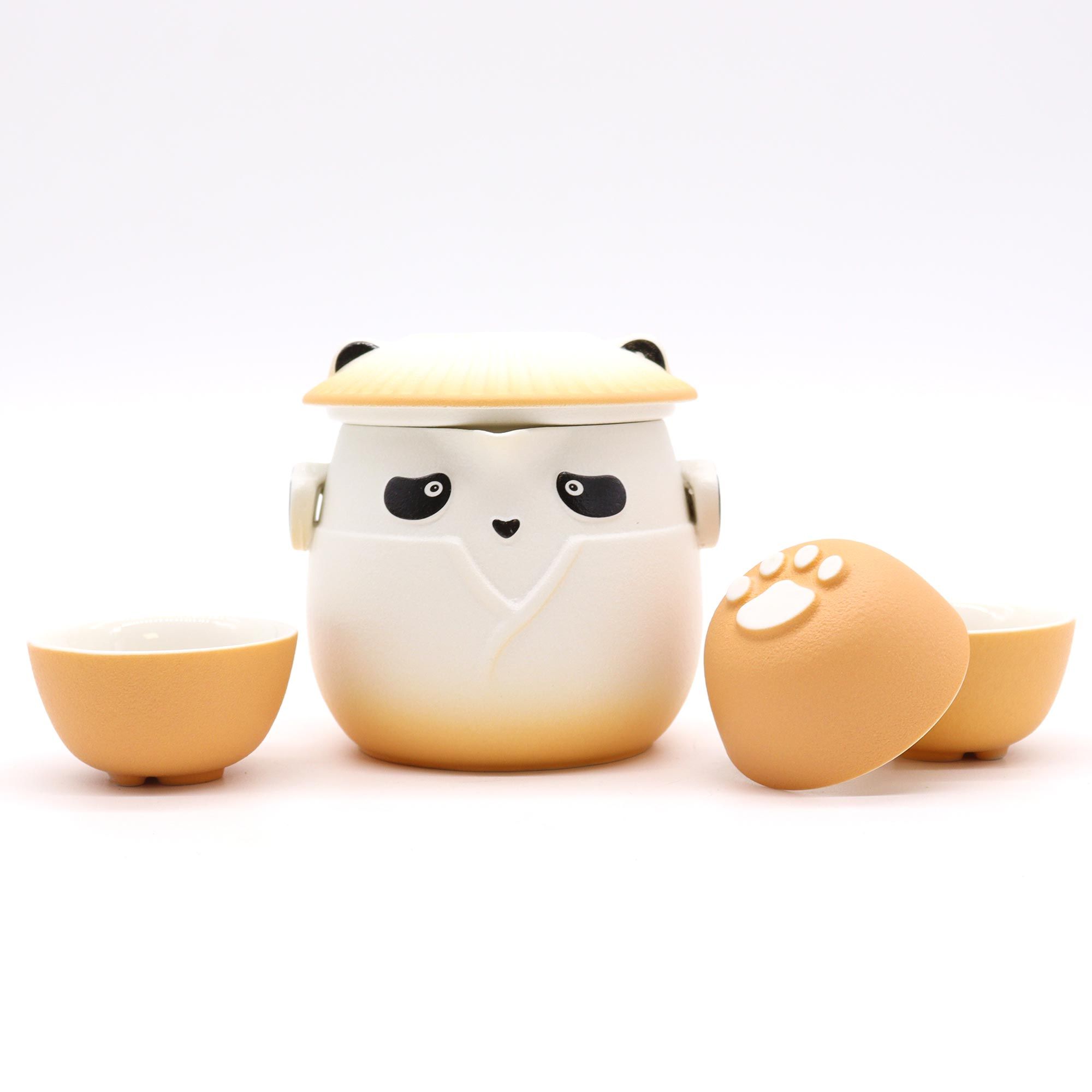 bG9jYWw6Ly9tZWRpYS9TTS8yRC82MFIzMEMxSDc0UjMyRFNNLzBkZDFhZTQ3LmpwZWc.jpg Panda Teeservice Orange mit Teekanne & 3 Tassen