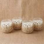 Kleine Glaskerze Wildlight Woods mit Trockenblumen 35 Stunden Brenndauer