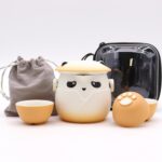 Panda Teeservice Orange mit Teekanne & 3 Tassen – Honigbee Panda Teeservice Orange mit Teekanne & 3 Tassen