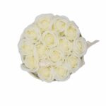 Seifenblumen Rosenstrauß Creme 14 Rosen Rund – Duftseifen Geschenkbox