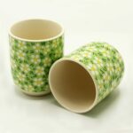 Keramik Teetassen Grüne Gänseblümchen 6 Stück 190 ml – Honigbee Keramik Teetassen Grüne Gänseblümchen 6 Stück 190 ml