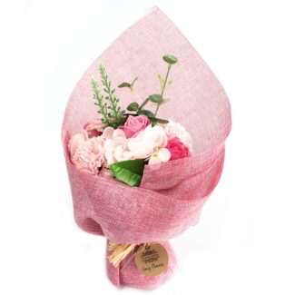 Honigbee – Vitamine, Superfoods & Naturprodukte für jeden Tag – Honigbee Seifenblumen Blumenstrauß Rosa stehend dekoratives Geschenkset