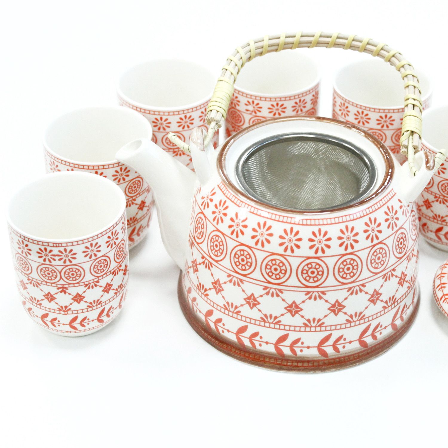 Keramik Teeservice Amber mit Teekanne & 6 Tassen Keramik Teeservice Amber mit Teekanne & 6 Tassen