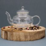 Glas Teekanne Rund mit Glas Teesieb 400 ml – Honigbee Glas Teekanne Rund mit Glas Teesieb 400 ml
