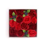 Seifenblumen Geschenkbox Rote Rosen Quadrat