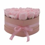 Seifenblumenstrauß Rosa 13 Rosen Herz Geschenkbox Duftseife Badeseife