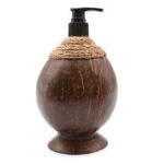 Seifenspender aus Kokosholz 150 ml Natur – Honigbee Seifenspender aus Kokosholz
