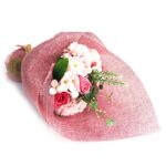 Seifenblumen Blumenstrauß Rosa stehend dekoratives Geschenkset