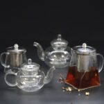 Glas Teekanne Rund mit Glas Teesieb 400 ml – Honigbee Glas Teekanne Rund mit Glas Teesieb 400 ml
