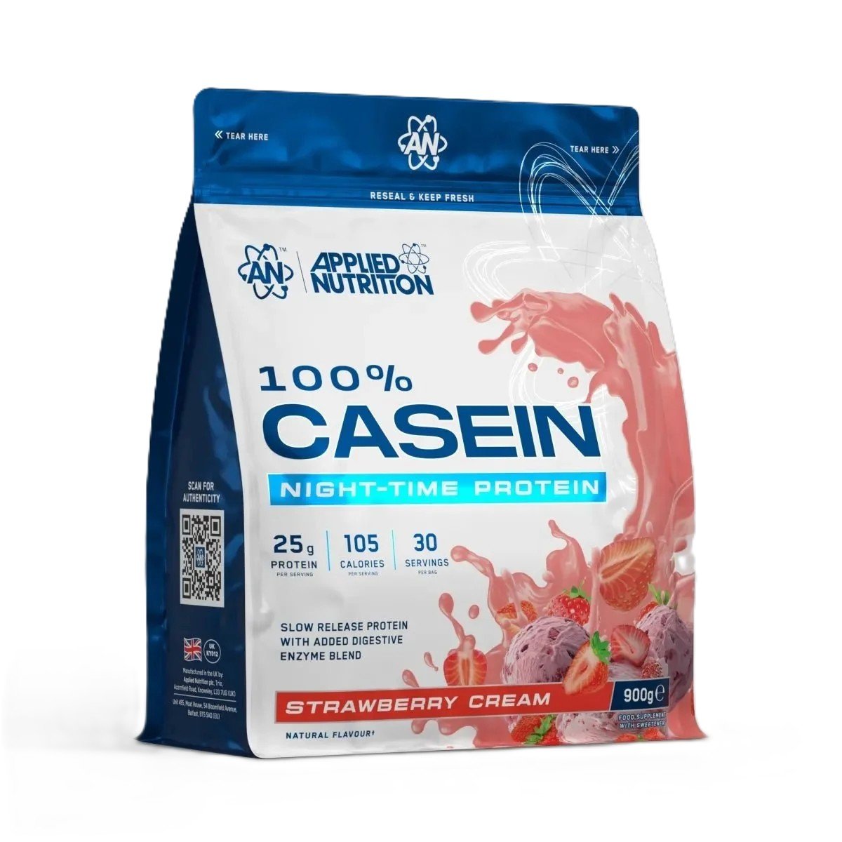 Applied Nutrition 100% Kasein Eiweißpulver-_Strawberry_Cream Applied Nutrition 100% Kasein Eiweißpulver