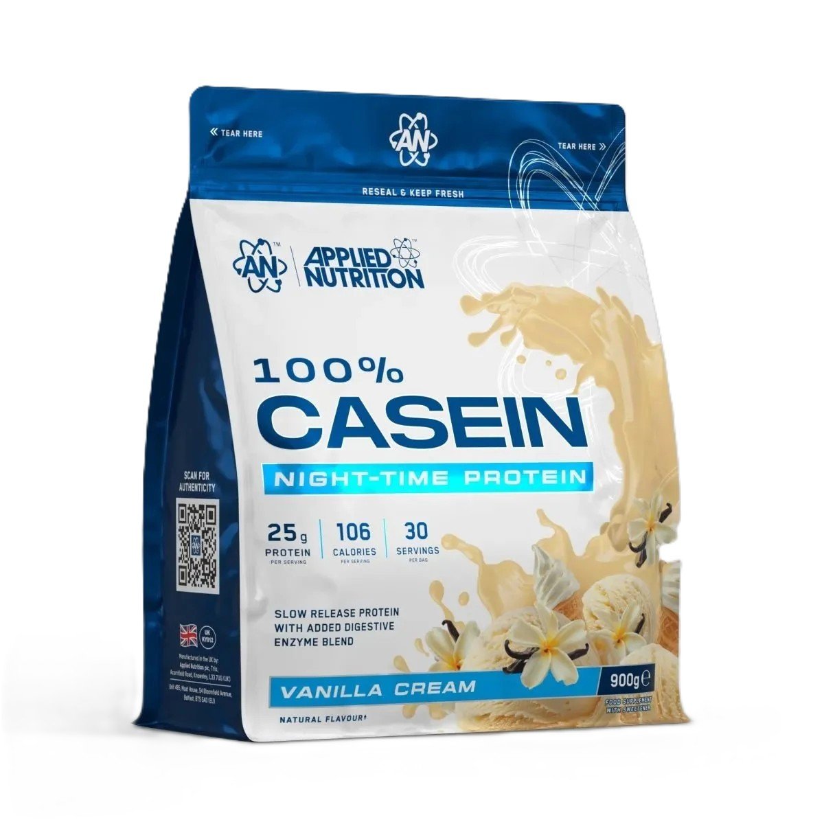 100% Kasein Eiweißpulver Vanille-Creme