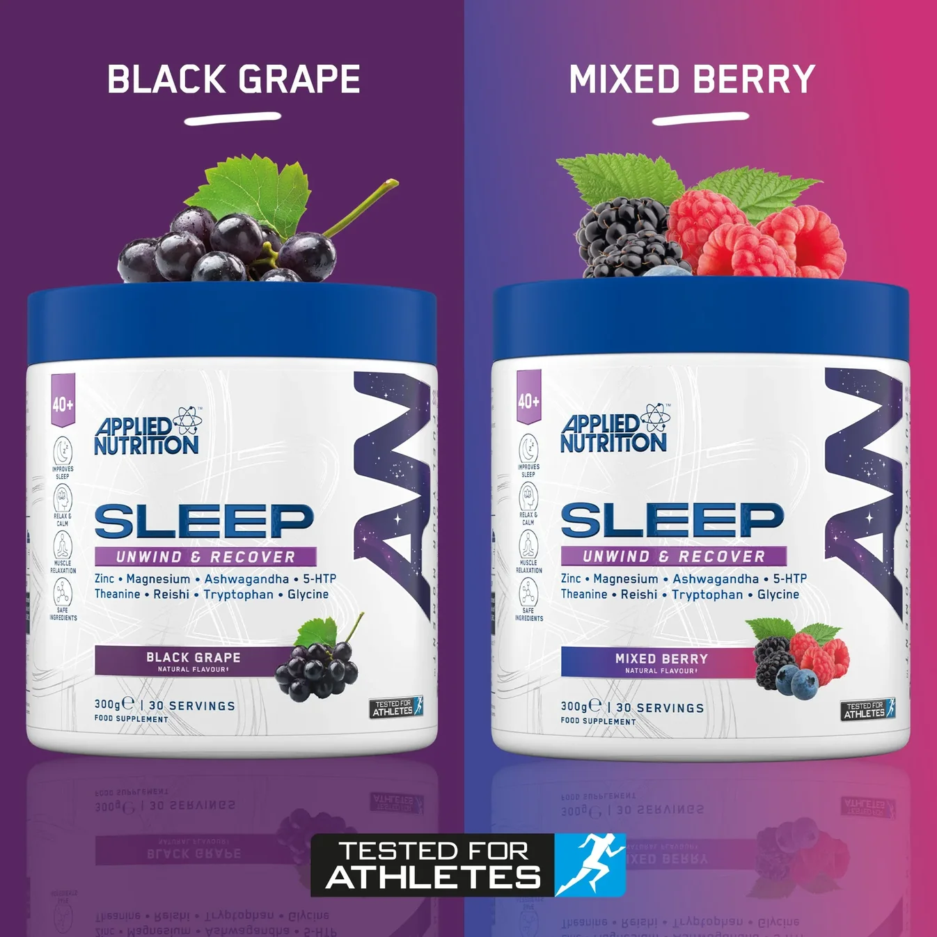 Applied Nutrition Agewell 40+ Schlaf Unterstützung Schwarze Traube 300 g – mit Glycin, Magnesium & Pflanzenextrakten