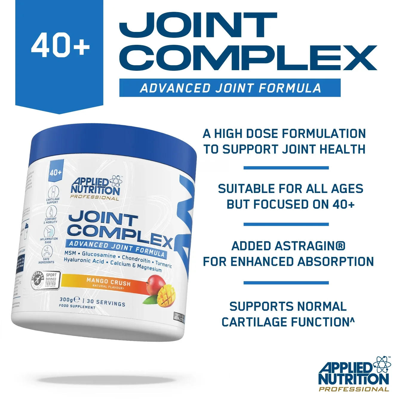 Applied Nutrition Agewell 40+ Gelenk Komplex Mango Crush 300 g – Joint Complex