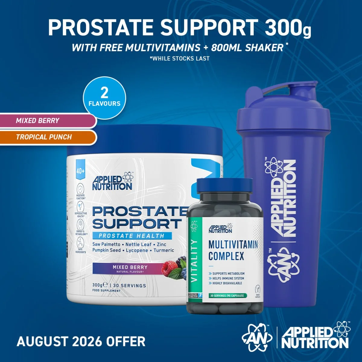 Applied Nutrition Agewell 40+ Prostata Unterstützung Beerenmix 300 g – Vitamine & Pflanzenextrakte