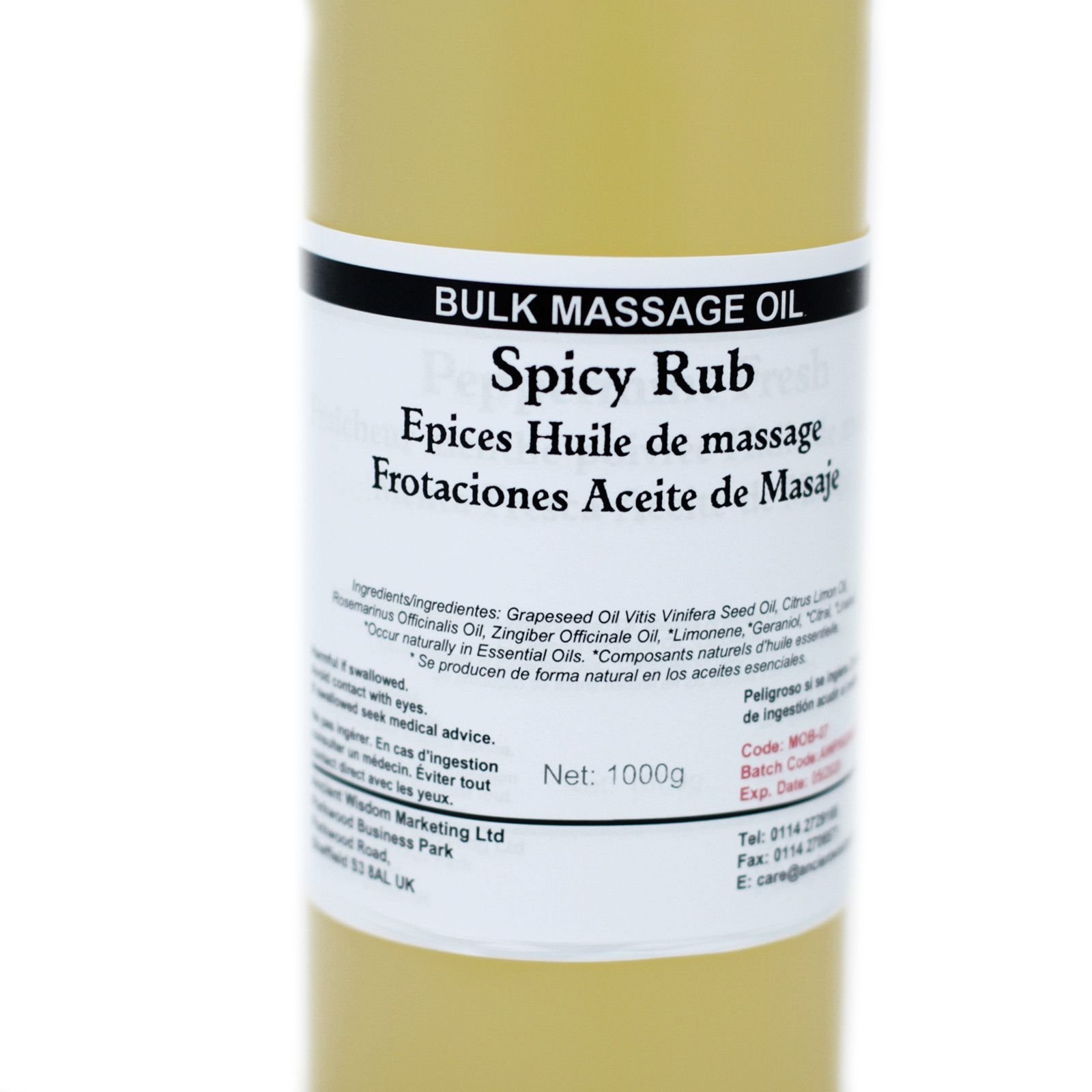 bG9jYWw6Ly9tZWRpYS85UC9BQy82MFIzMEMxRzY0V0tBQzlQLzQ4NGRhYTMyLmpwZWc.jpg Spicy Rub Massageöl 1 kg mit Zitrone, Rosmarin & Ingwer