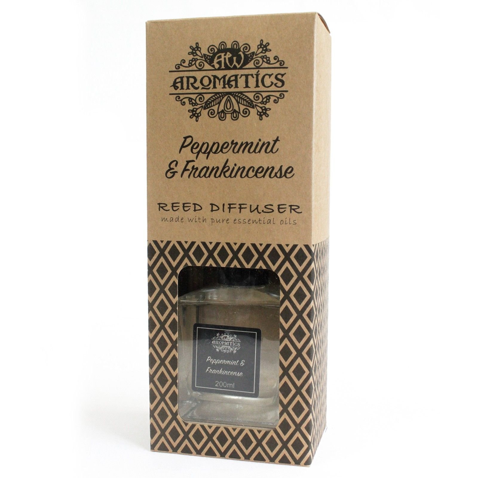 Pfefferminze & Weihrauch Raumduft Diffuser 200 ml – Reed Diffuser mit ätherischen Ölen bis zu 12 Wochen