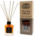 Ylang Ylang & Mandarine Raumduft Diffuser 200 ml – Reed Diffuser mit ätherischen Ölen bis zu 12 Wochen – Honigbee Ylang Ylang & Mandarine Raumduft Diffuser 200 ml