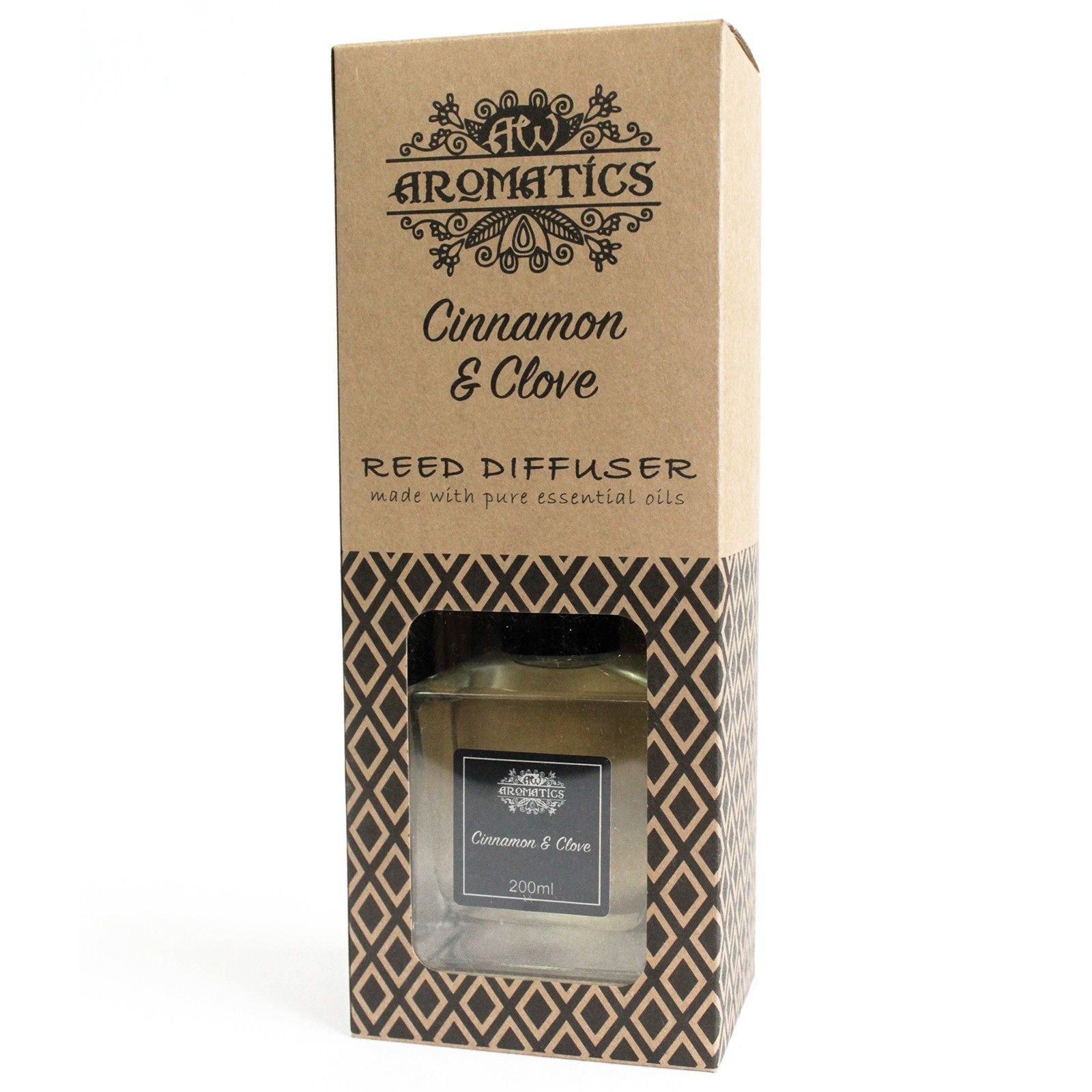 Zimt & Nelke Raumduft Diffuser 200 ml – Reed Diffuser mit ätherischen Ölen bis zu 12 Wochen