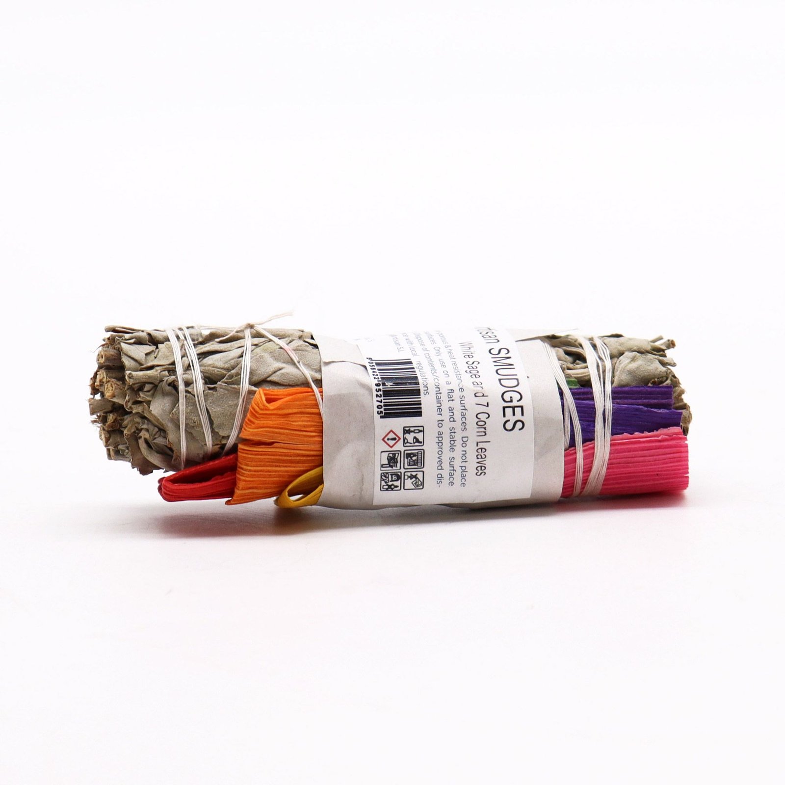 Weißer Salbei Maisblätter Räucherbündel 10 cm Smudge Stick Meditation Räucherwerk