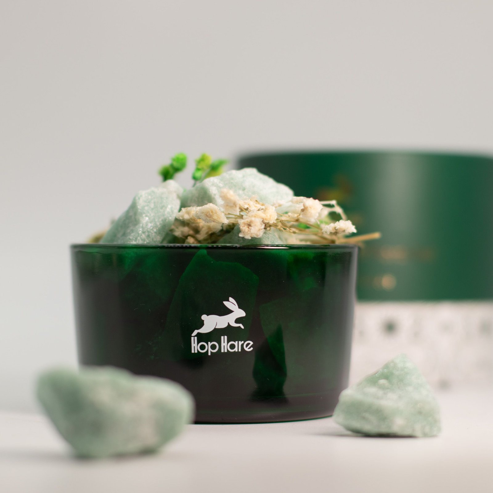 Grüner Aventurin Duftkristalle Set The Magician – Edelsteine & Trockenblumen im Glas