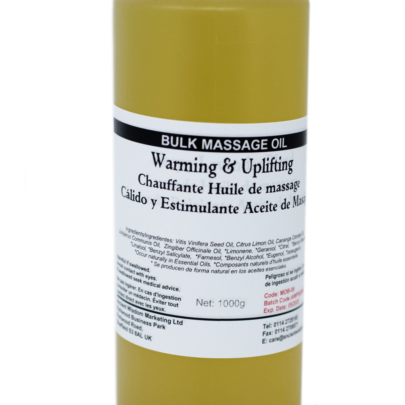 bG9jYWw6Ly9tZWRpYS8xUi9FQy82MFIzMEMxRzY0V0tFQzFSLzM5NGE1ODAyLmpwZWc.jpg Warm & Uplifting Massageöl 1 kg mit Zitrone, Ylang Ylang, Wacholder & Ingwer
