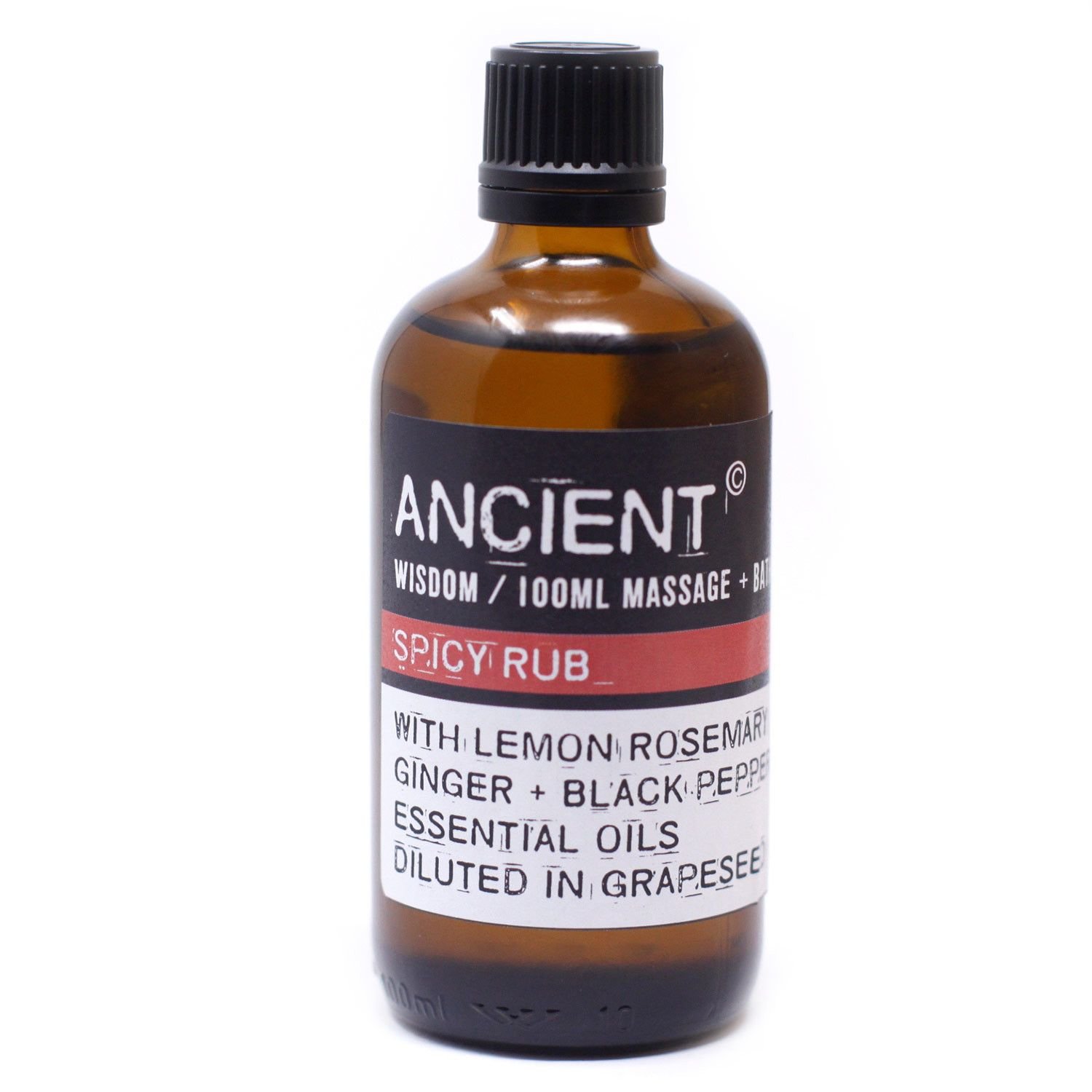Spicy Rub Massageöl 100 ml mit Zitrone, Rosmarin, Schwarzem Pfeffer & Ingwer