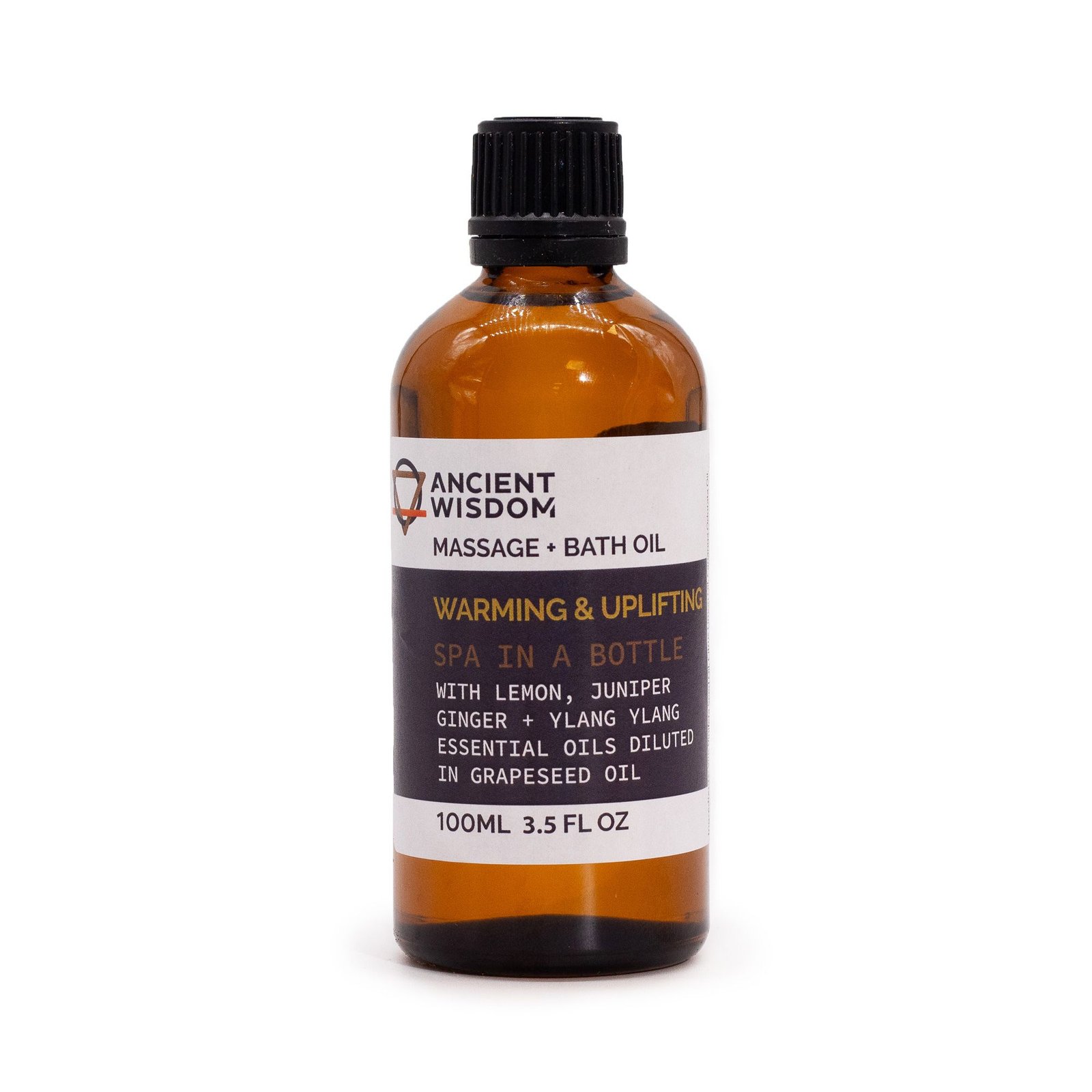 Warm & Uplifting Massageöl 100 ml mit Zitrone, Wacholder, Ingwer & Ylang Ylang