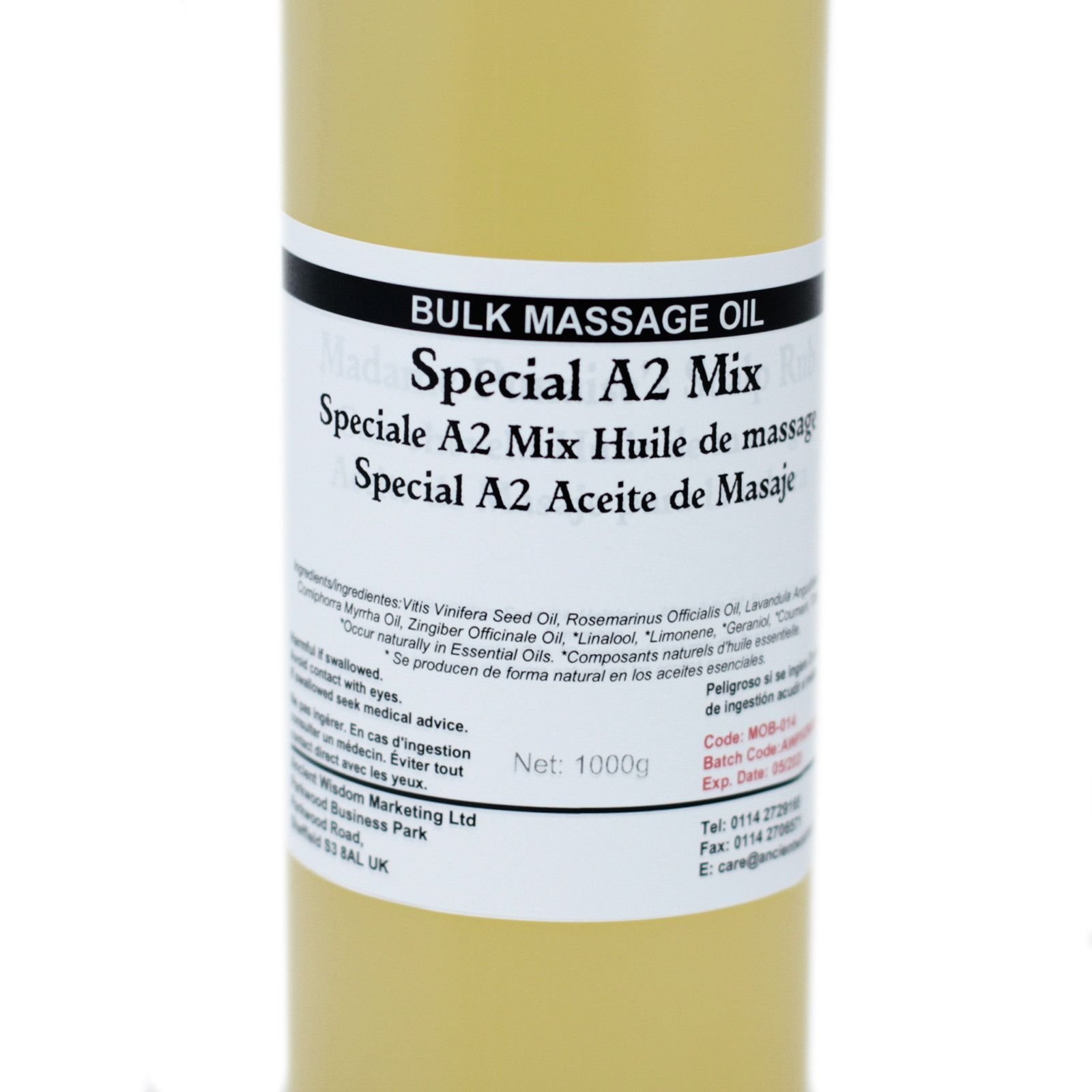 bG9jYWw6Ly9tZWRpYS9IUC9HRC82MFIzMEMxRzY4UktHREhQLzg0NGQ1YWUwLmpwZWc.jpg Special A2 Mix Massageöl 1 kg mit Rosmarin, Lavendel, Myrrhe & Ingwer