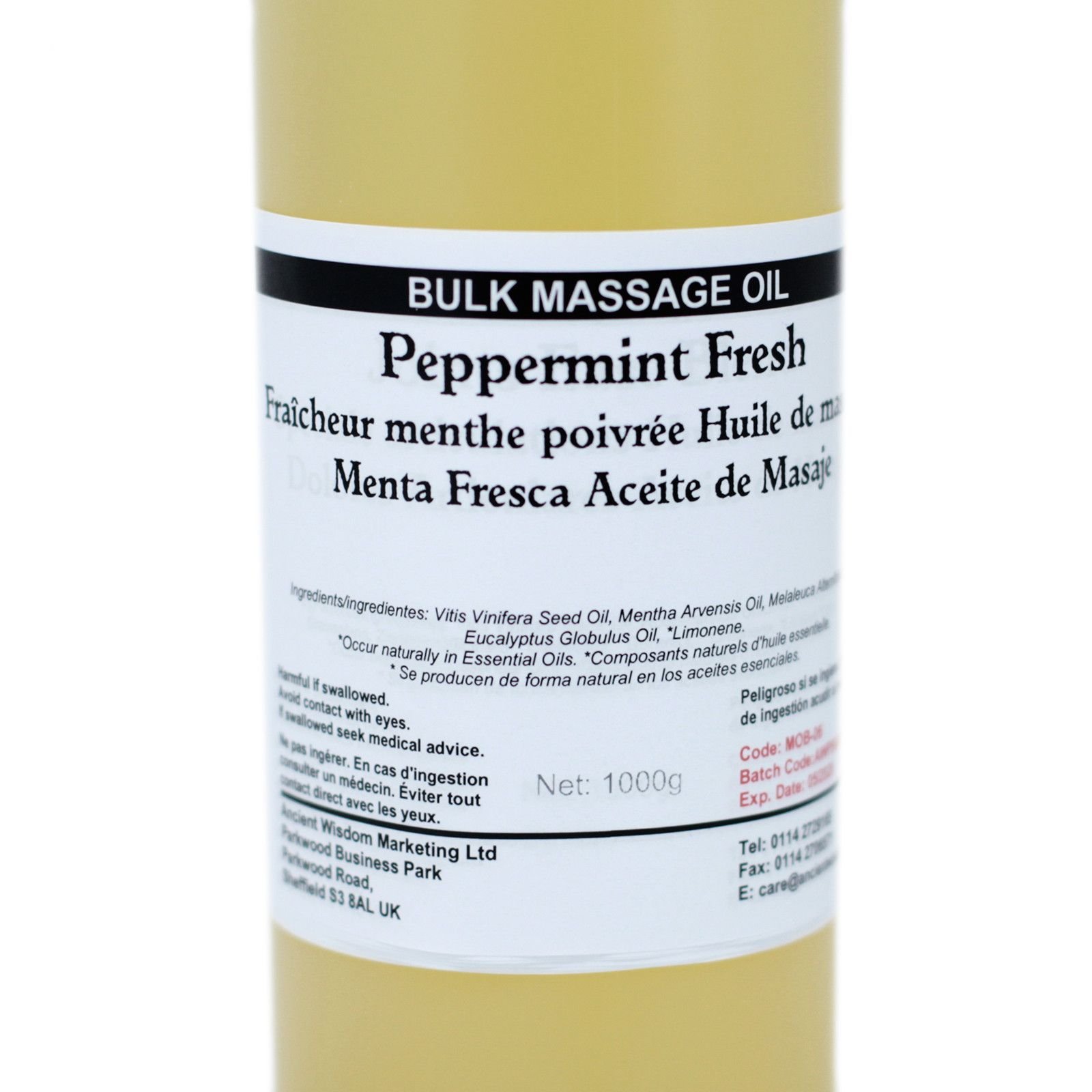 bG9jYWw6Ly9tZWRpYS9TSy8wRC82MFIzMEMxRzY0VzMwRFNLLzIxZTc0YTIxLmpwZWc.jpg Peppermint Fresh Massageöl 1 kg mit Pfefferminze, Teebaum & Eukalyptus