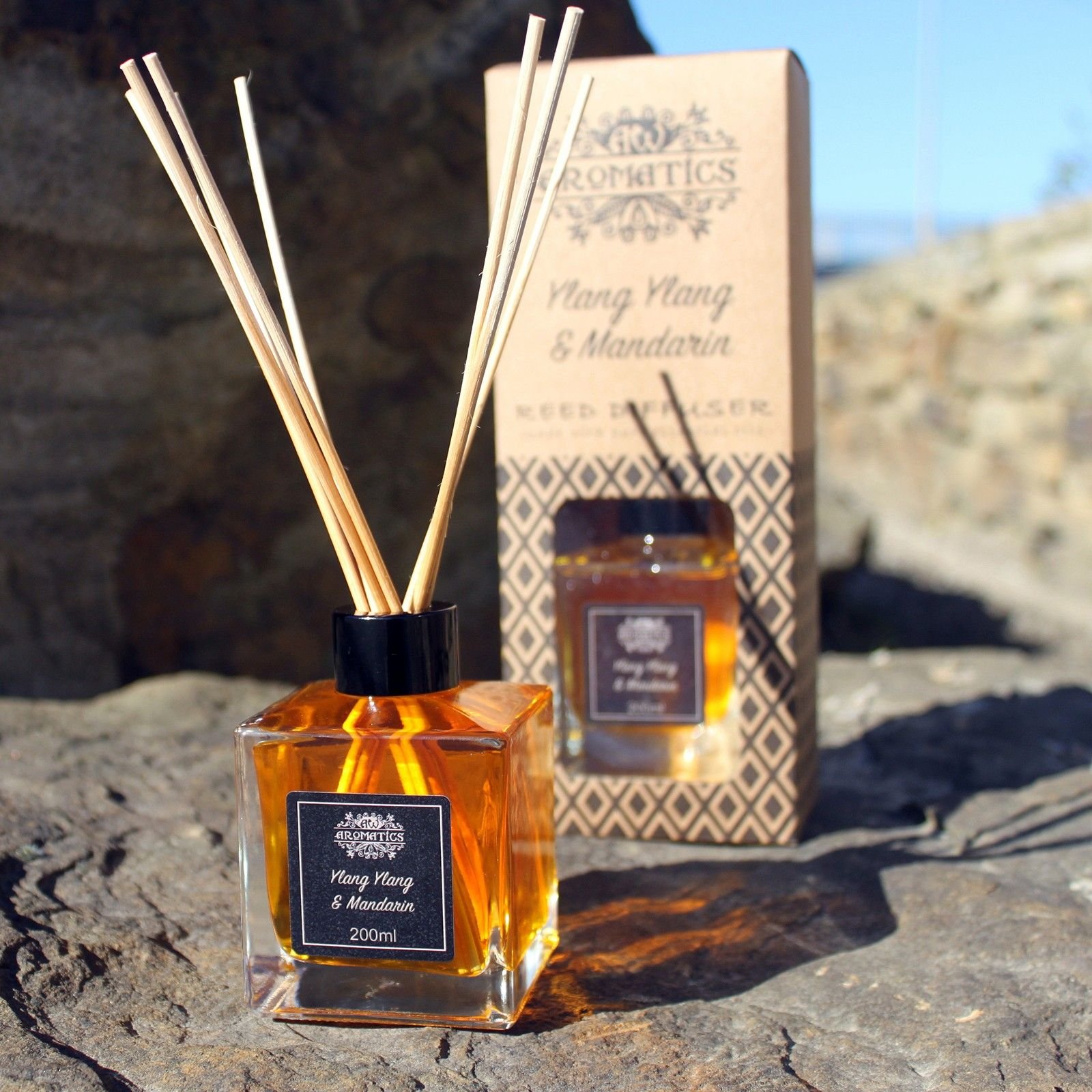 Salbei & Rosmarin Raumduft Diffuser 200 ml – Reed Diffuser mit ätherischen Ölen bis zu 12 Wochen
