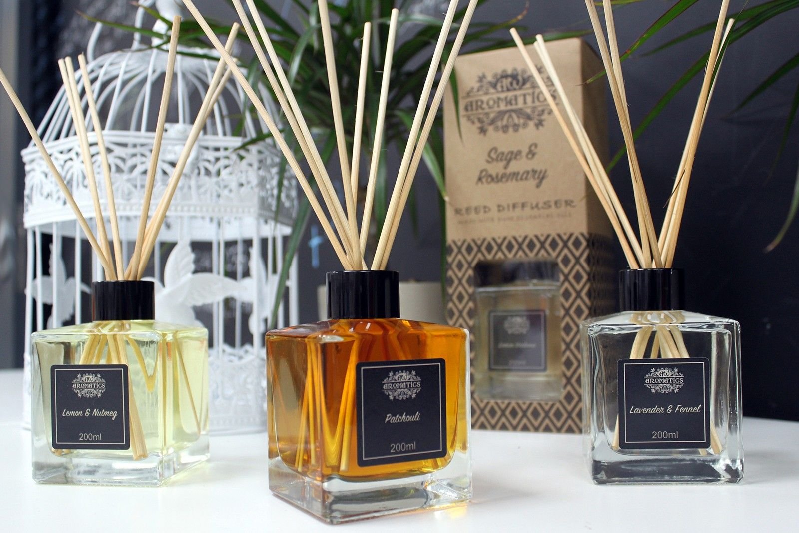 Lavendel & Fenchel Raumduft Diffuser 200 ml – Reed Diffuser mit ätherischen Ölen bis zu 12 Wochen