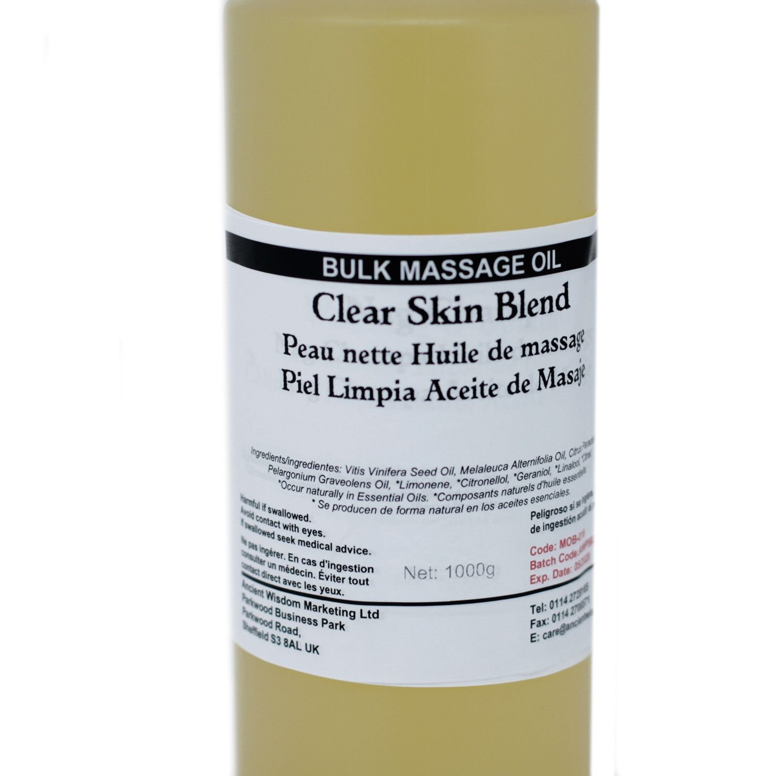 Clear Skin Massageöl 1 kg mit Teebaum, Grapefruit & Geranie