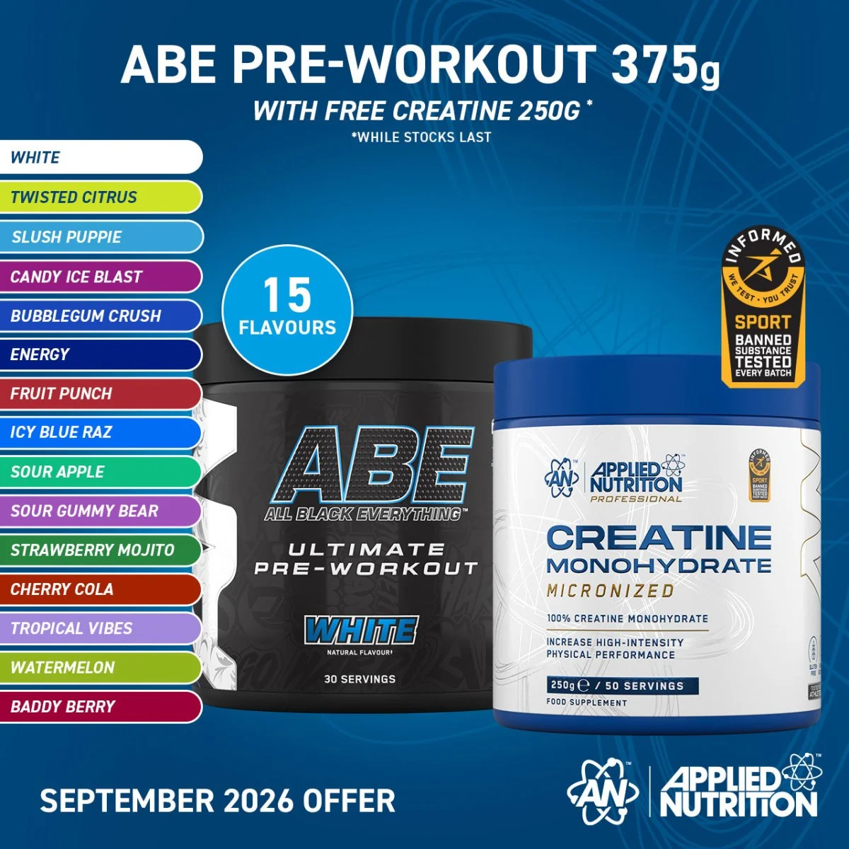 Pre Workout Booster Tropische Früchte 375 g – Applied Nutrition ABE