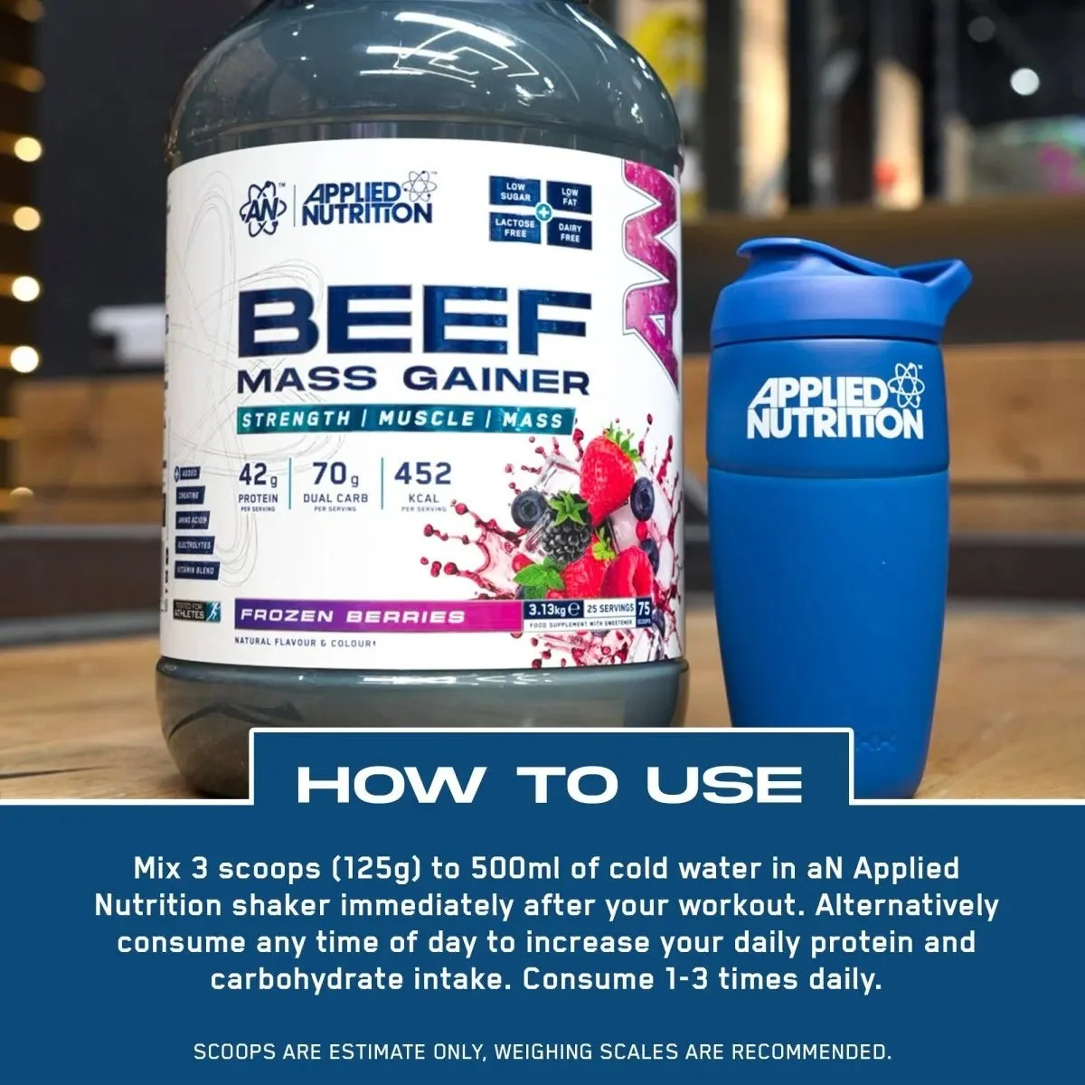 Mass Gainer Tropische Früchte 3130 g – Applied Nutrition Beef Mass Gainer